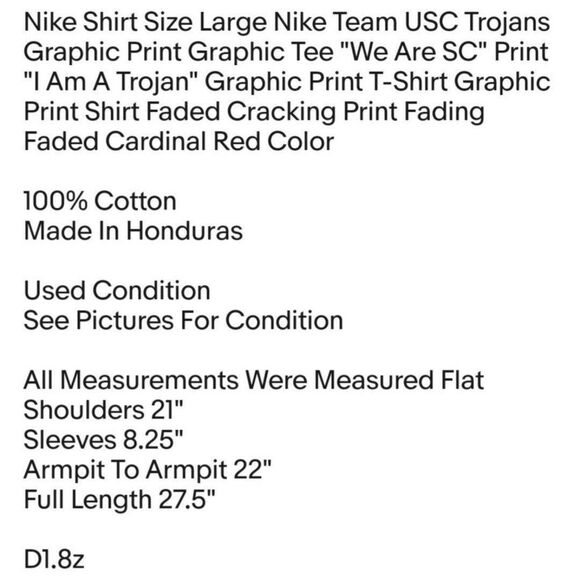 Nike Shirt Size Large Nike Team USC Trojans Graphic Print Graphic Tee "We Are SC - Picture 2 of 8